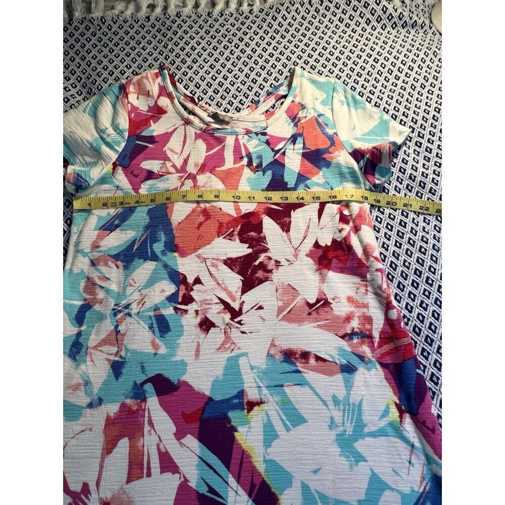 T By Talbots Tropical Stretch Cross Back Dress SZ LG Beach Cruise Resort - Picture 6 of 8